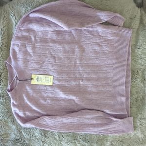 BNWT lavender wool cable knit sweater